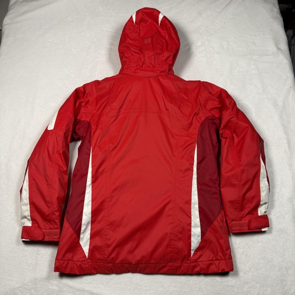Columbia Jacket Womens Medium Red Interchange 3-in-1 Fleece Hooded Storm Dry Ski - Picture 14 of 16